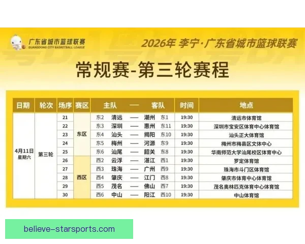 广东超级联赛最新积分排名全面解析及球队表现分析